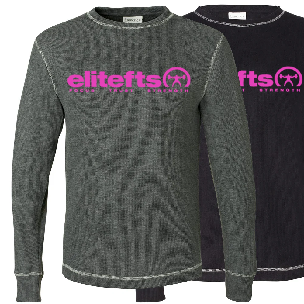 elitefts Tagline Pink Thermal Long Sleeve Shirt
