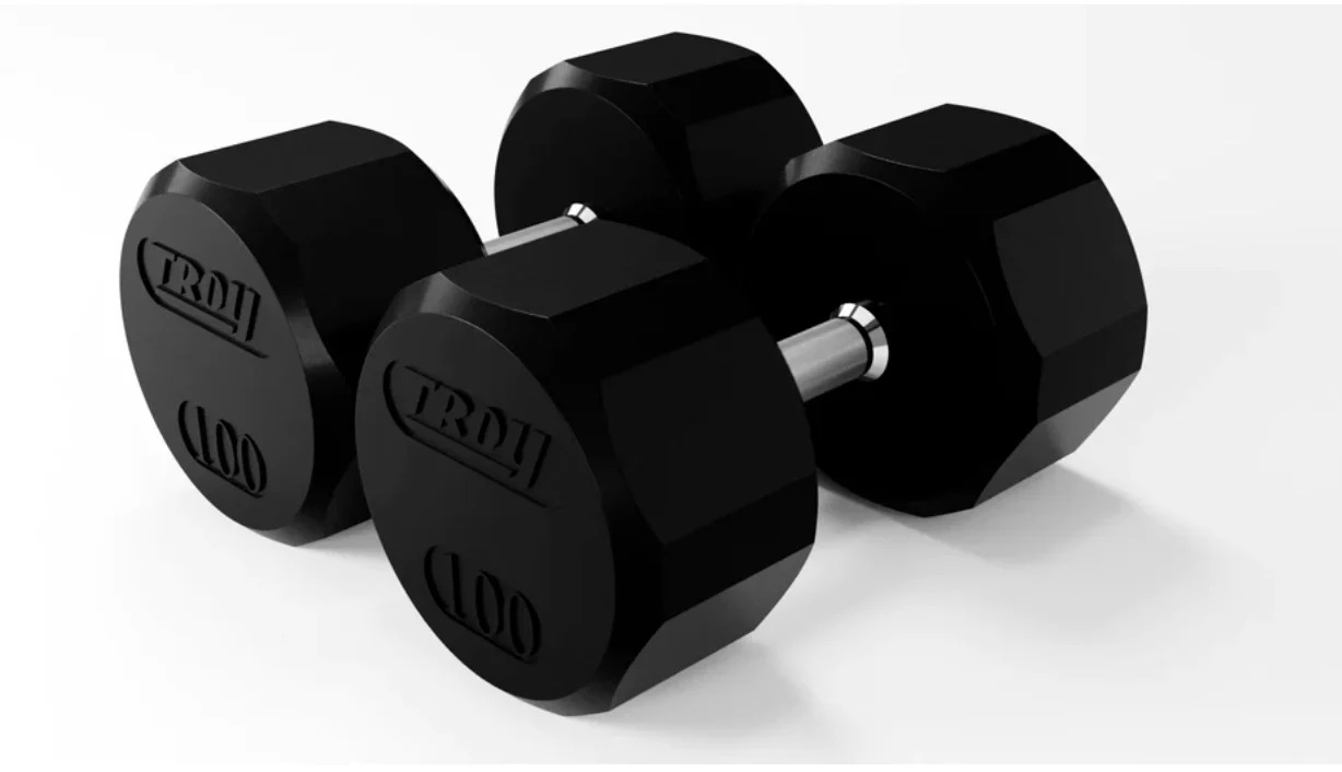 Troy 12-Sided Rubber Encased Dumbbells - Image 3